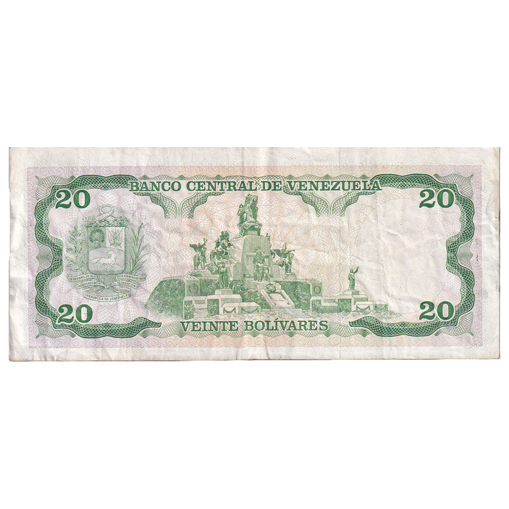 Banknote, Venezuela, 20 Bolivares, 1989, 1989-09-07, KM:63b, VF(30-35)