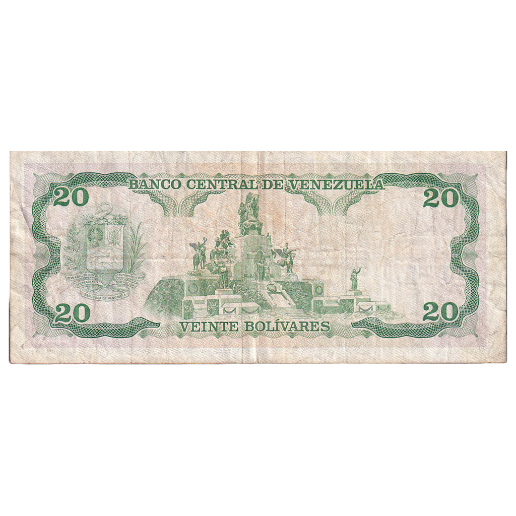 Banknot, Venezuela, 20 Bolivares, 1989, 1989-09-07, KM:63b, F(12-15)