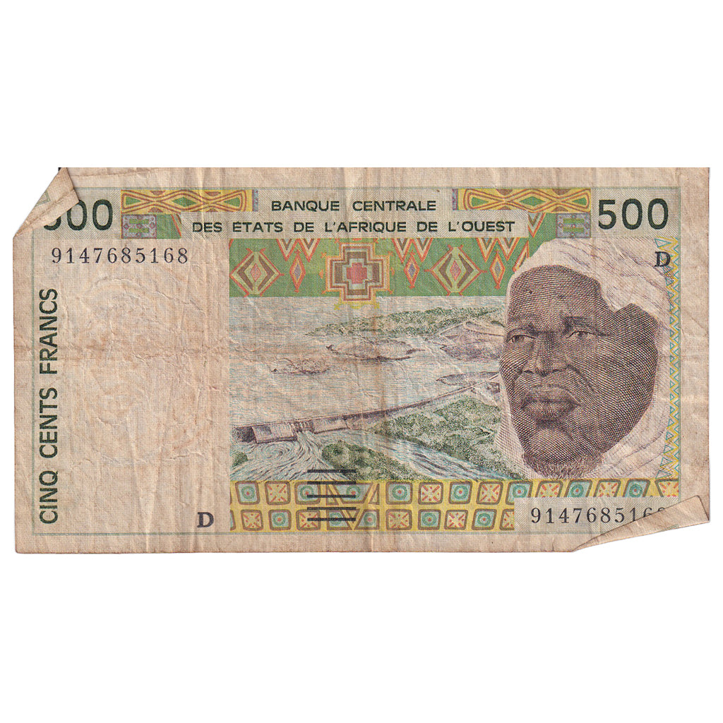 Biljet, West Afrikaanse Staten, 500 Francs, KM:710Kc, TB