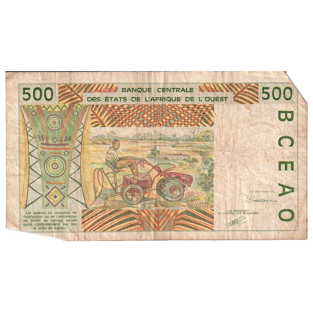 Biljet, West Afrikaanse Staten, 500 Francs, KM:710Kc, TB