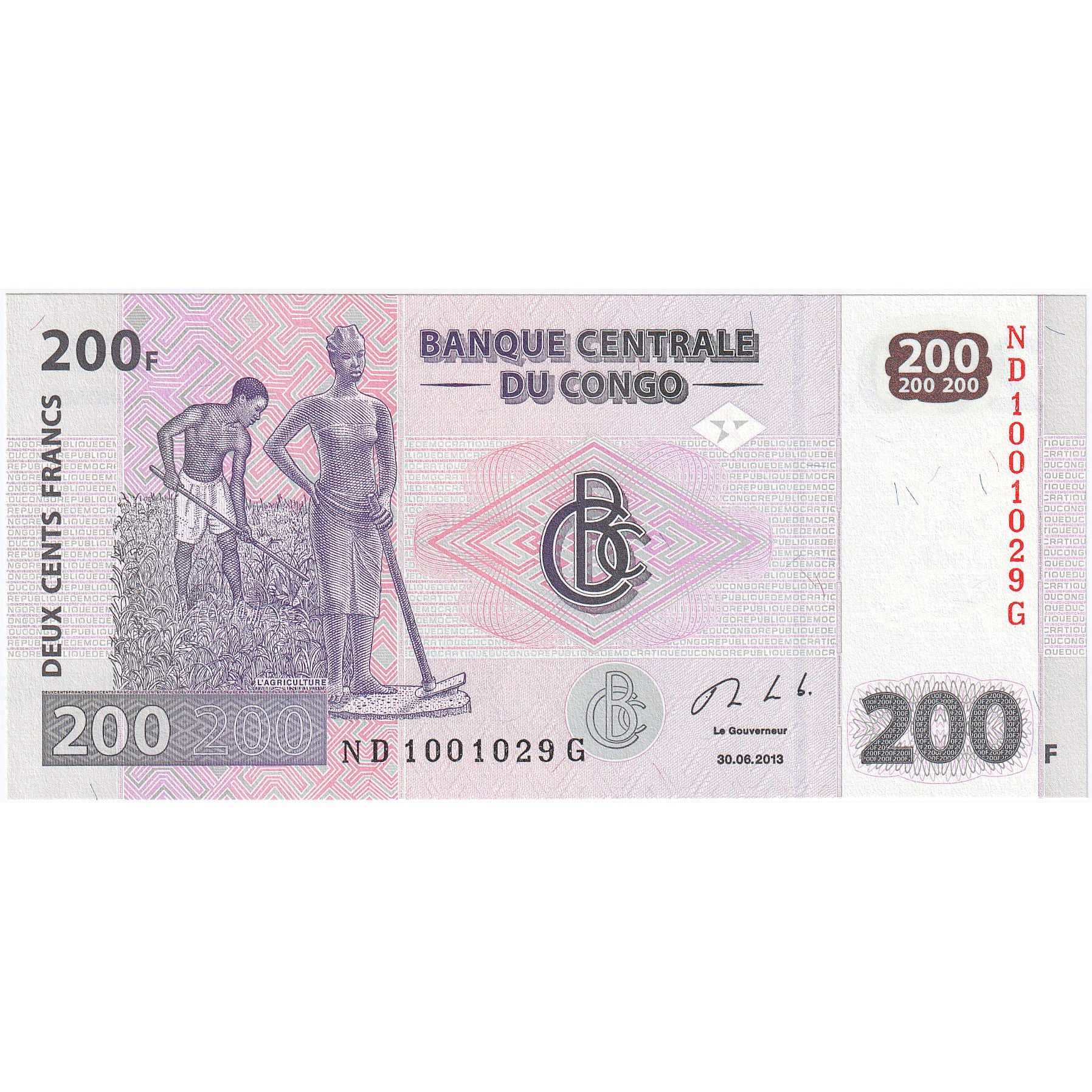 República Democrática do Congo, 200 Francs, 2013, 2013-06-30, KM:99a