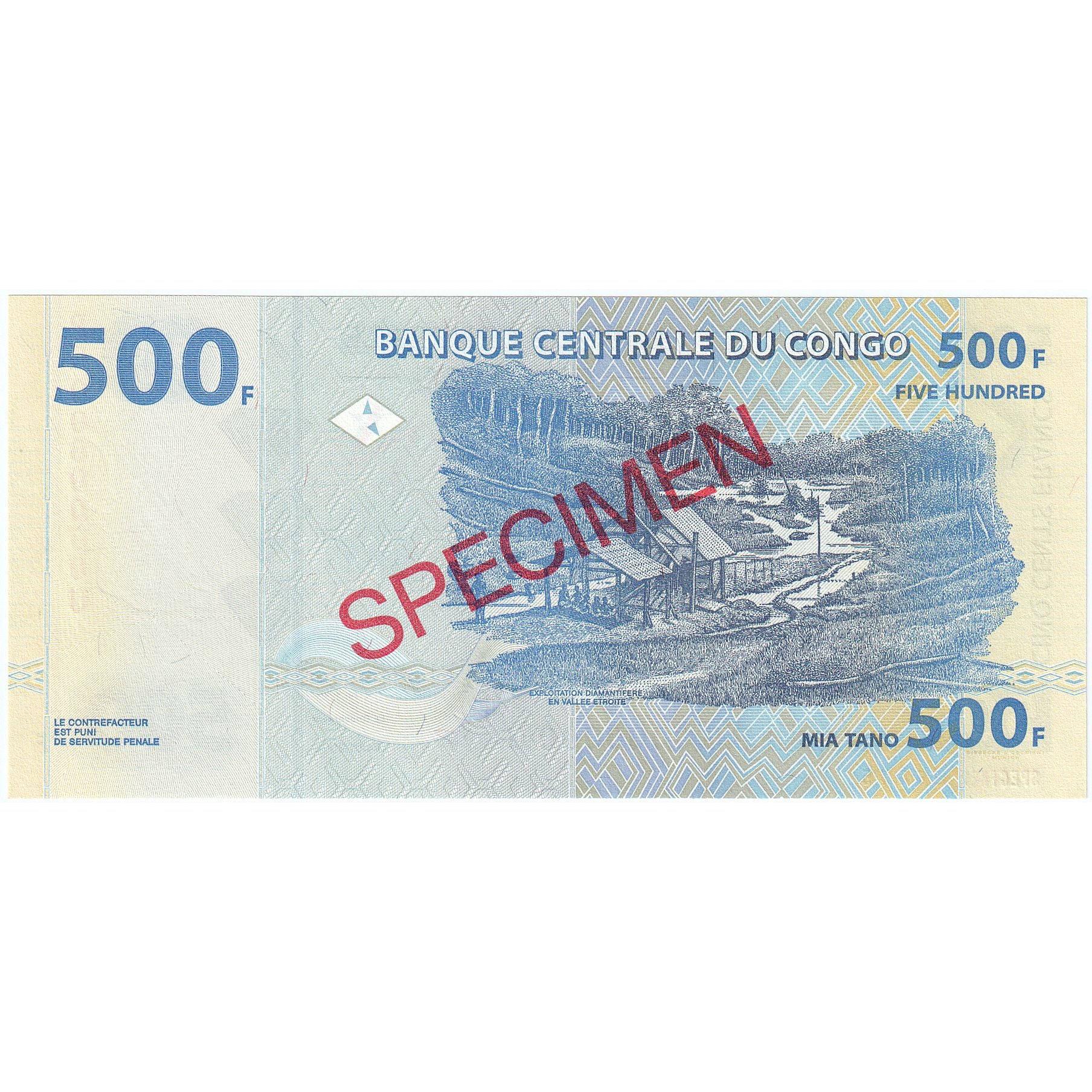 Banconote, Repubblica Democratica del Congo, 500 Francs, 2002, KM:96s