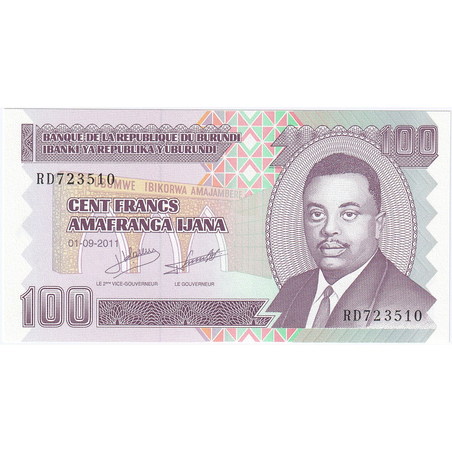 Billete, 100 Francs, Burundi, 2011-09-01, KM:44b, UNC