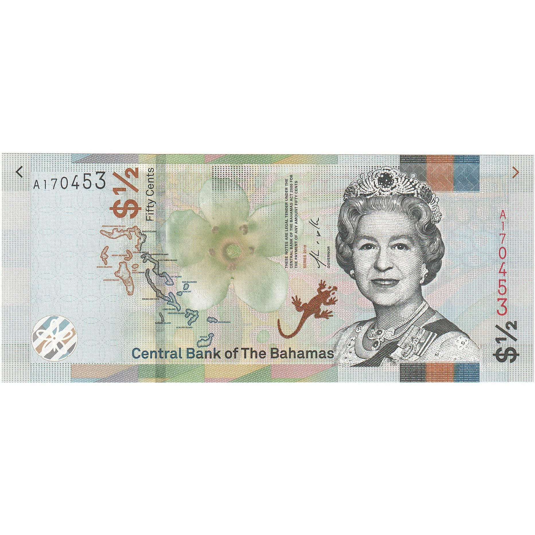 Bahamas, 1/2 Dollar, 2019, UNZ