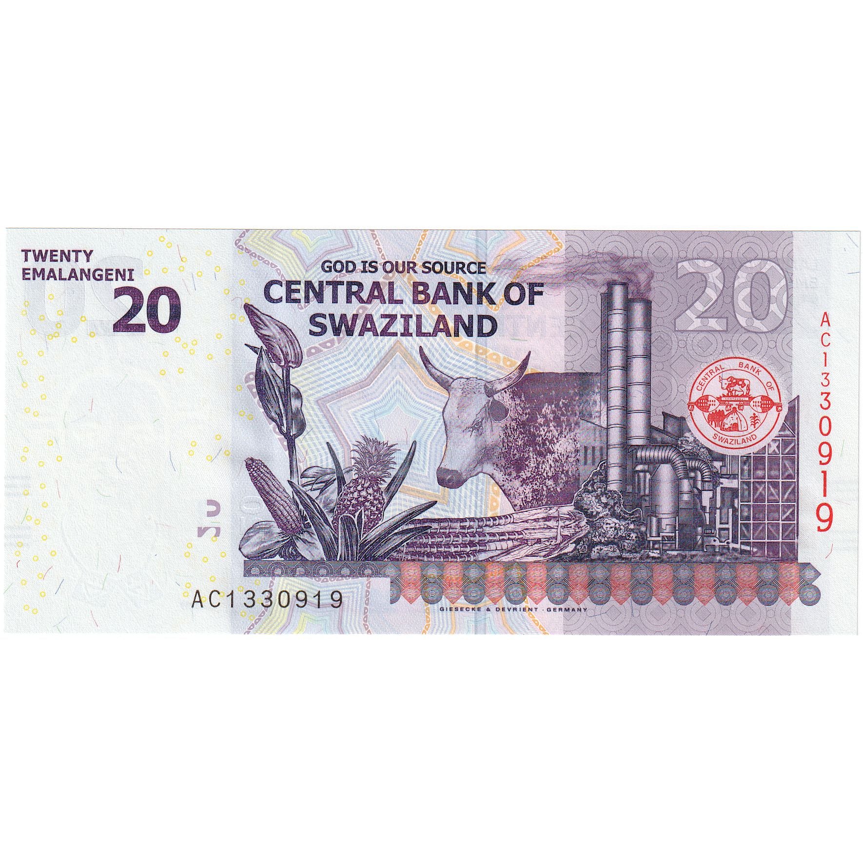 Swaziland, 20 Emalangeni, 2017, 2017-09-06, KM:37a, UNC(65-70)