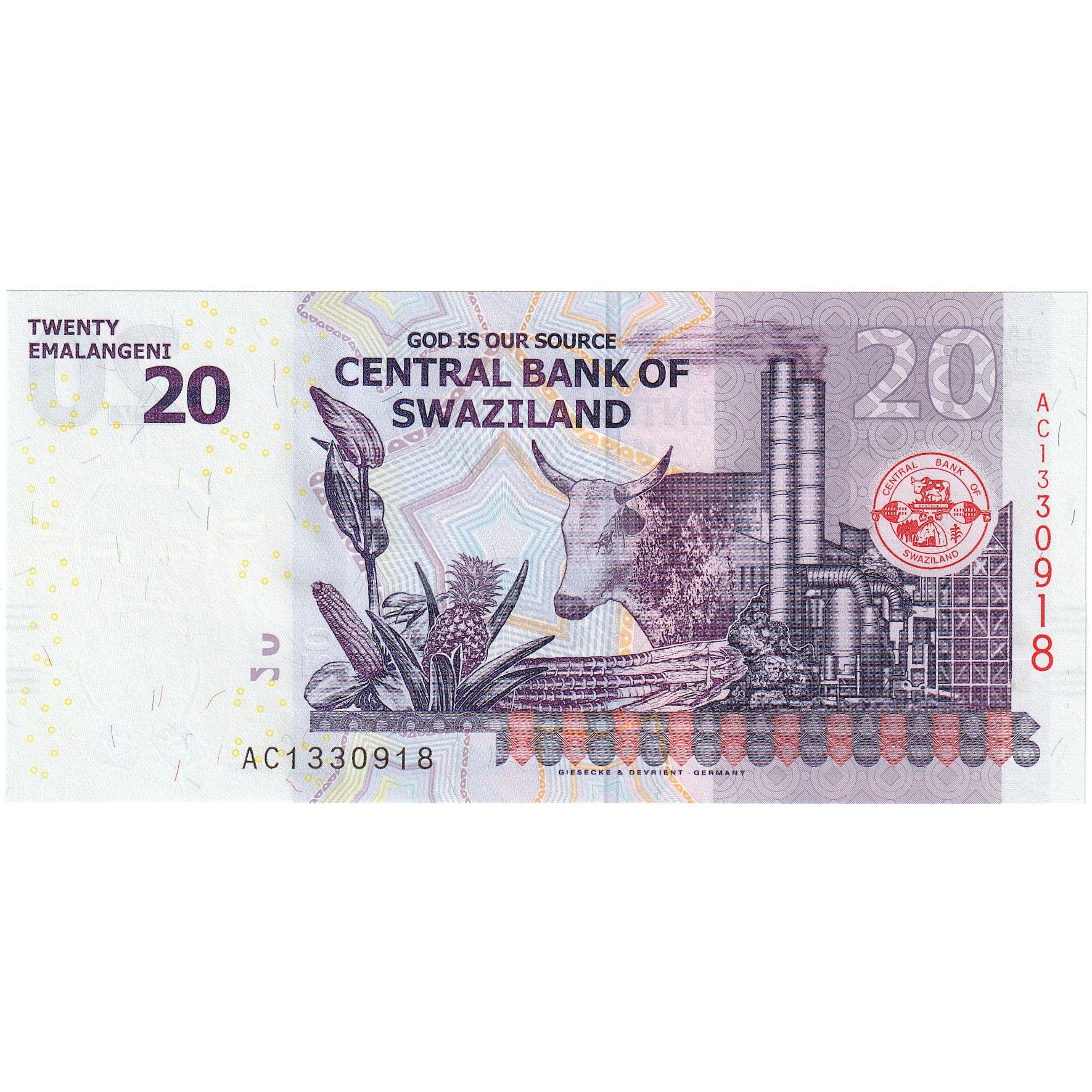 Suazi, 20 Emalangeni, 2017, 2017-09-06, KM:37a, UNC(65-70)