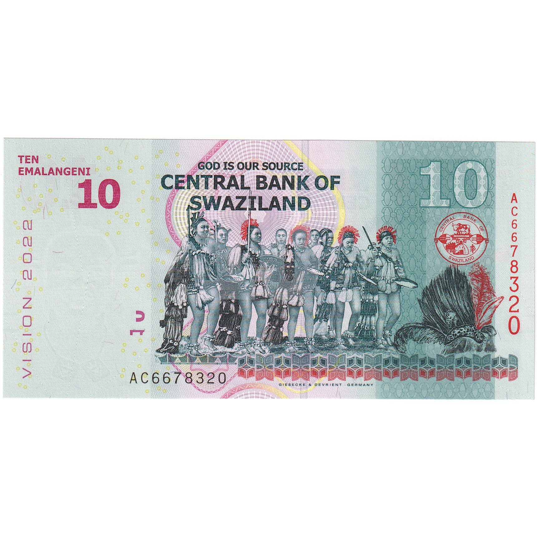 Eswatini, 10 Emalangeni, 2015, 2015-09-06, KM:36a, NEUF