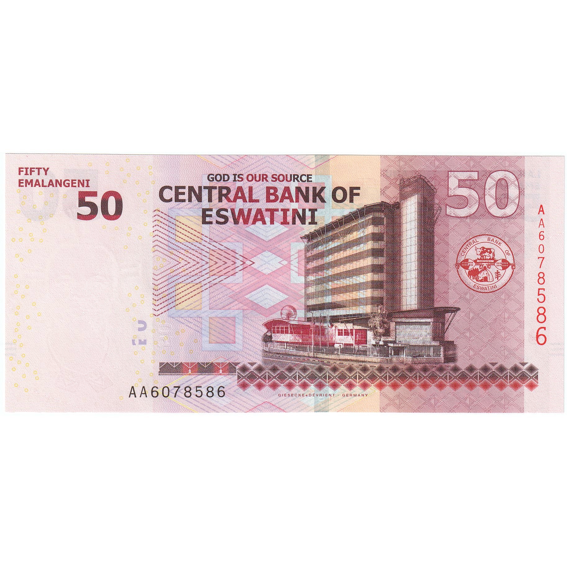 Suazi, 50 Emalangeni, 2018, 2018-11-09, KM:38a, UNC(65-70)