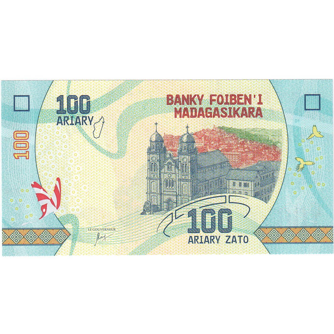 Banknote, Madagascar, 100 Ariary, 2017, UNC(65-70)