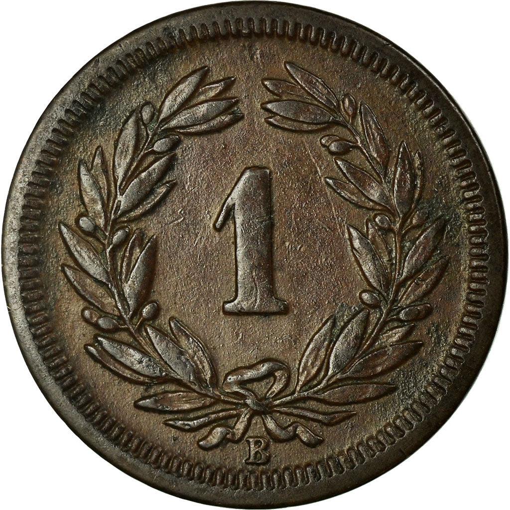 Switzerland, Rappen, 1866, Bern, Bronze, EF(40-45), KM:3.1