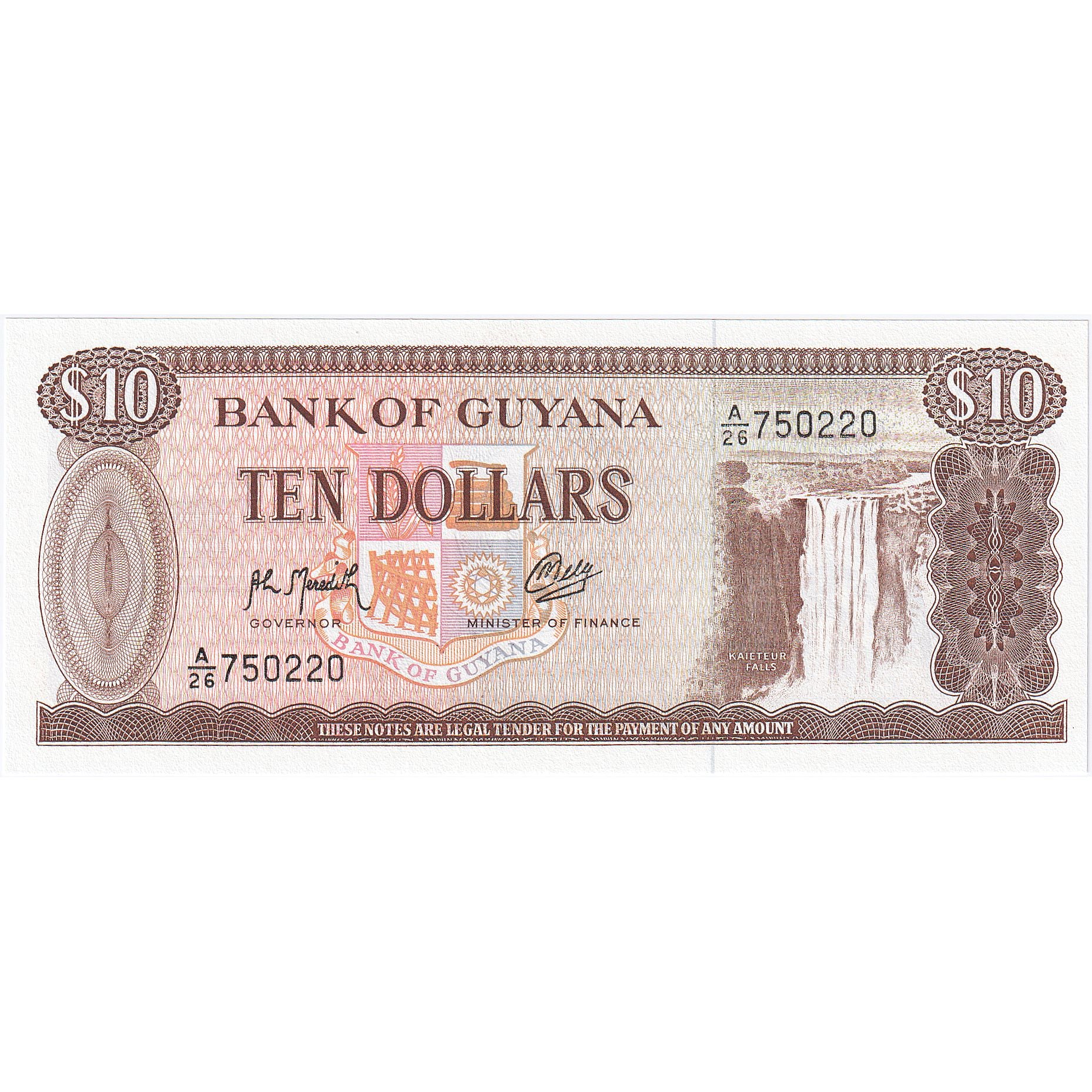 Banknote, Guyana, 10 Dollars, KM:23f, UNC(65-70)