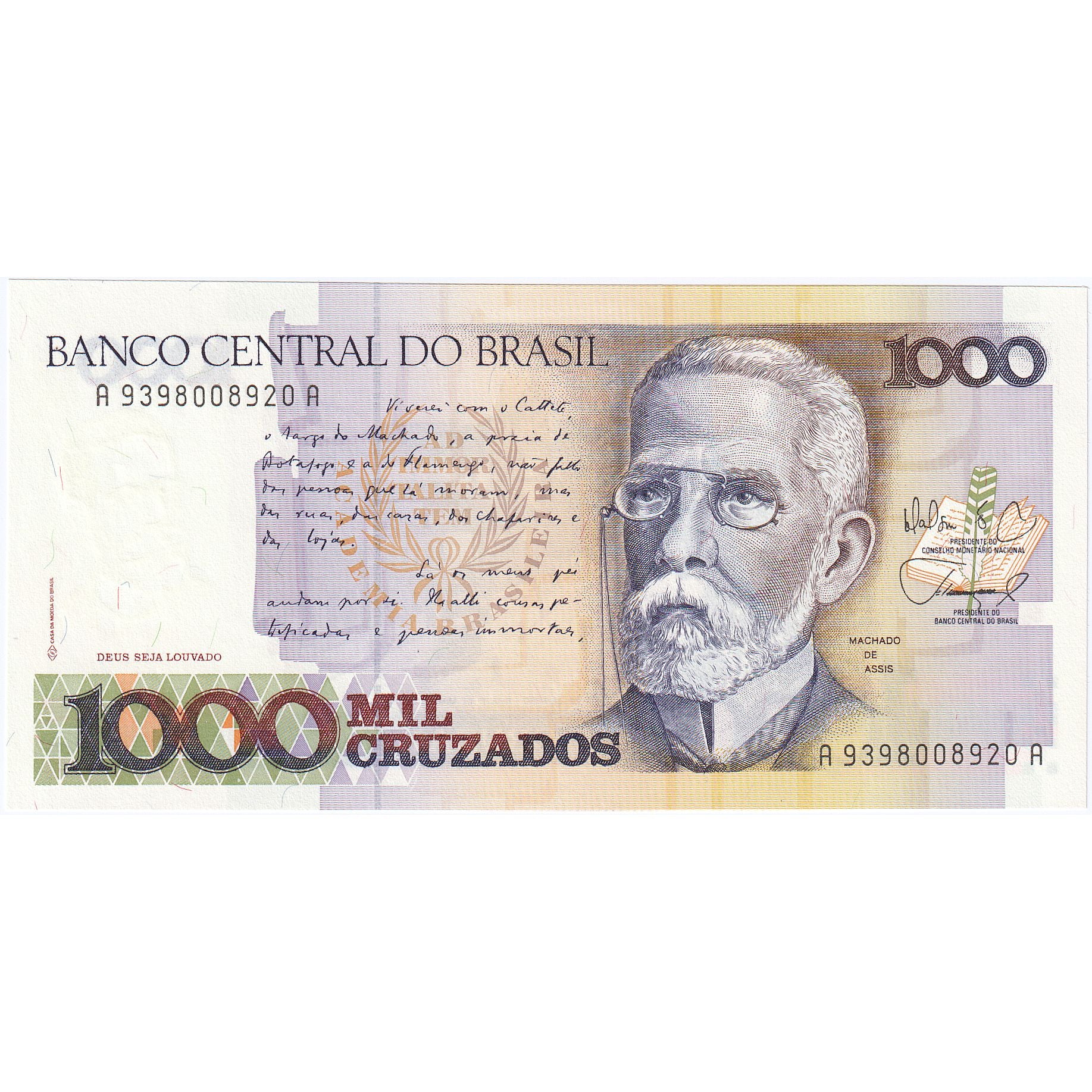 Brasilien, 1000 Cruzados, KM:213b, UNZ