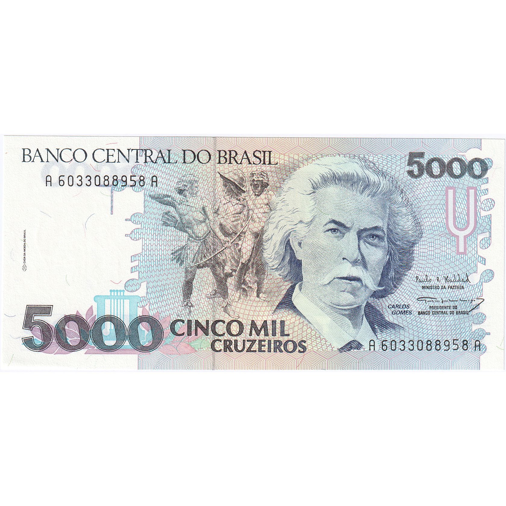 Brasil, 5000 Cruzeiros, KM:232c, UNC(65-70)