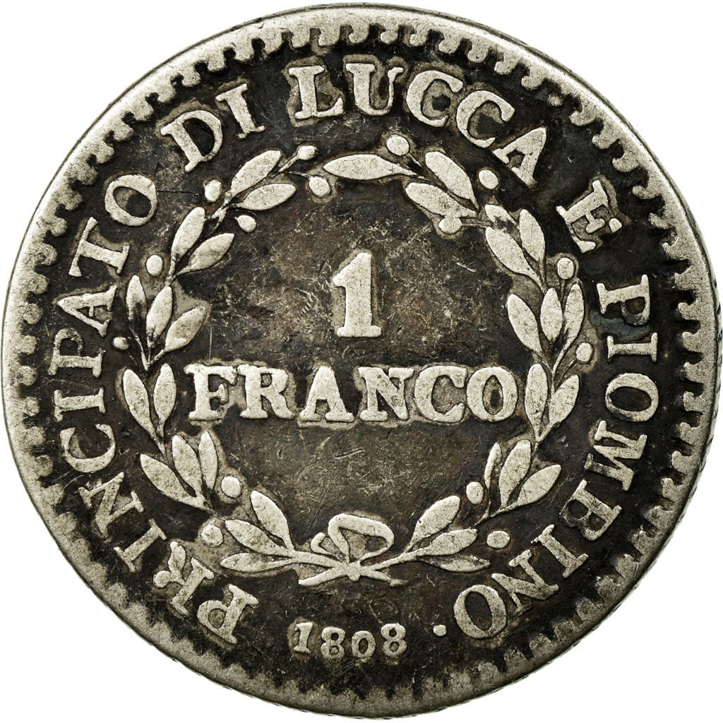 États italiens, LUCCA, Franco, 1808, Argent, TB, KM:23