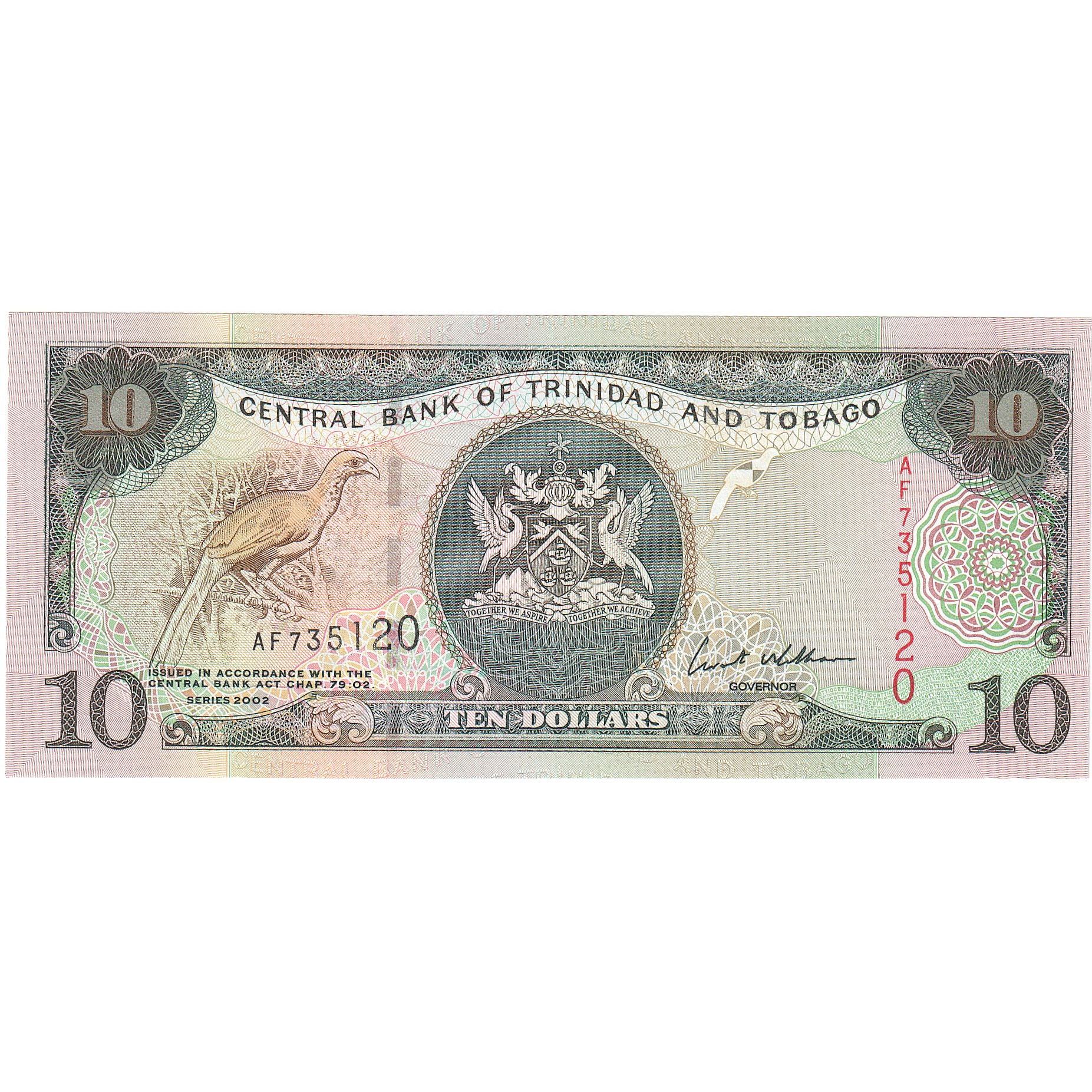 10 Dollars, 2002, Trinidad y Tobago, KM:43b, UNC