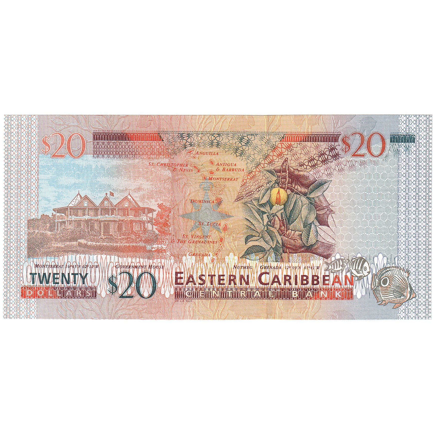 Stati dei Caraibi Orientali, 20 Dollars, KM:39k, FDS