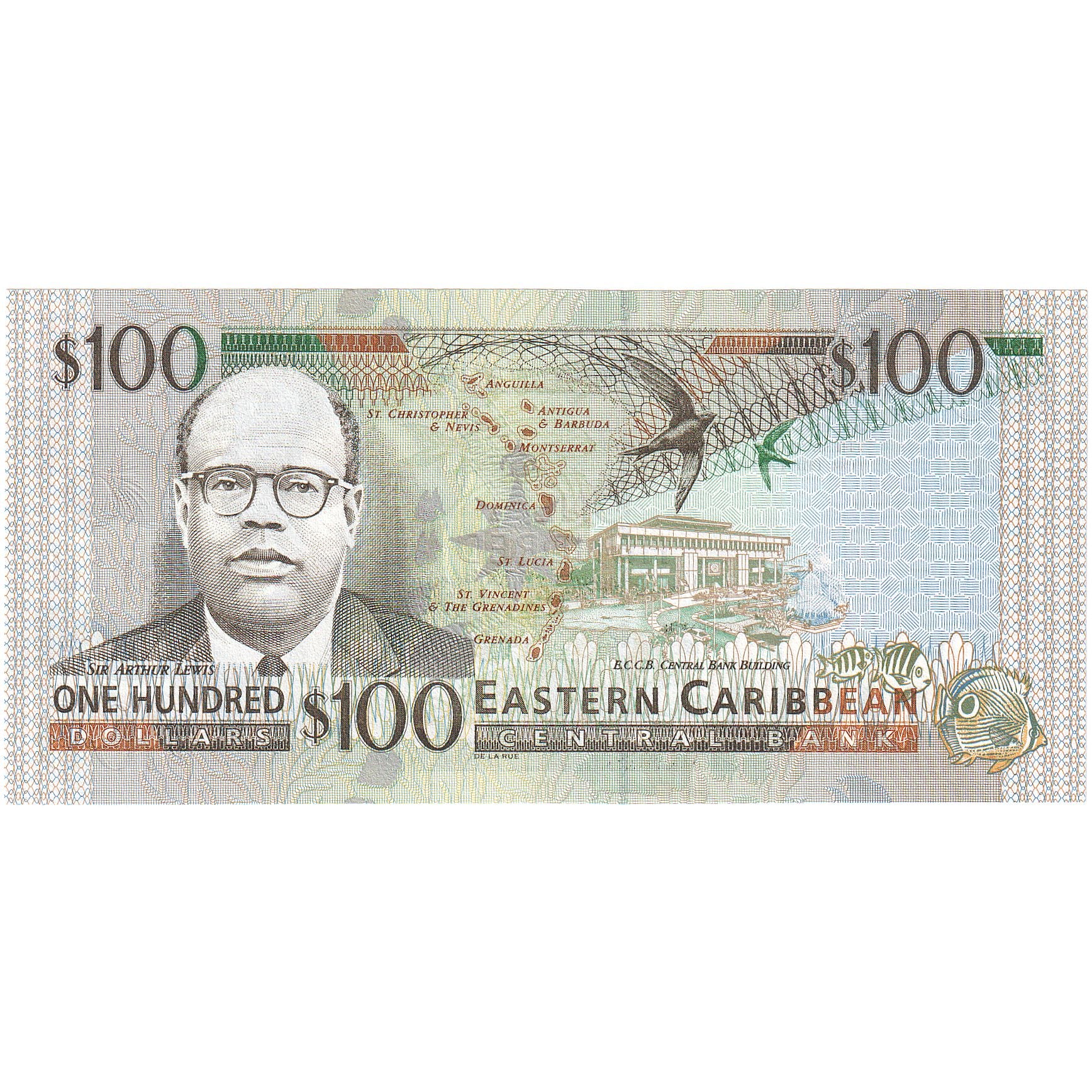 Osten Karibik Staaten, 100 Dollars, KM:46a, UNZ