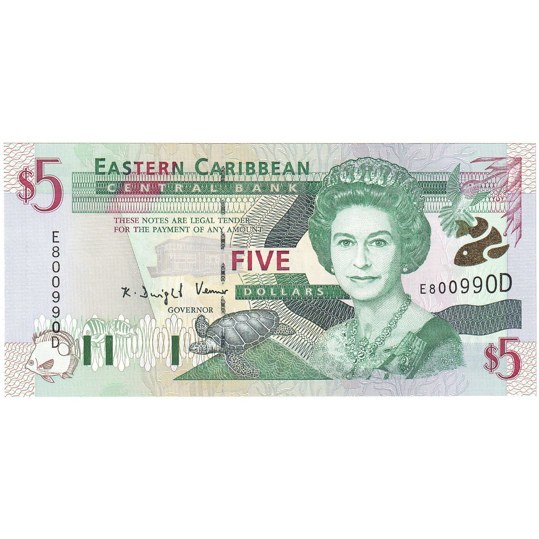 Stati dei Caraibi Orientali, 5 Dollars, KM:37d1, FDS