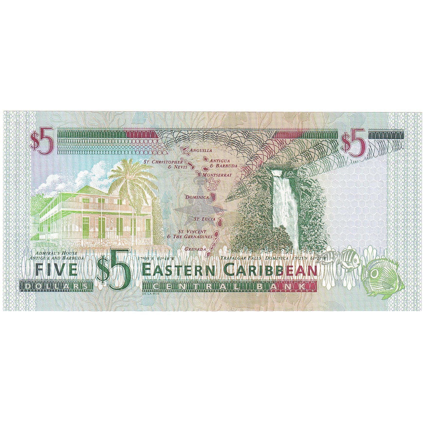 Stati dei Caraibi Orientali, 5 Dollars, KM:37d1, FDS
