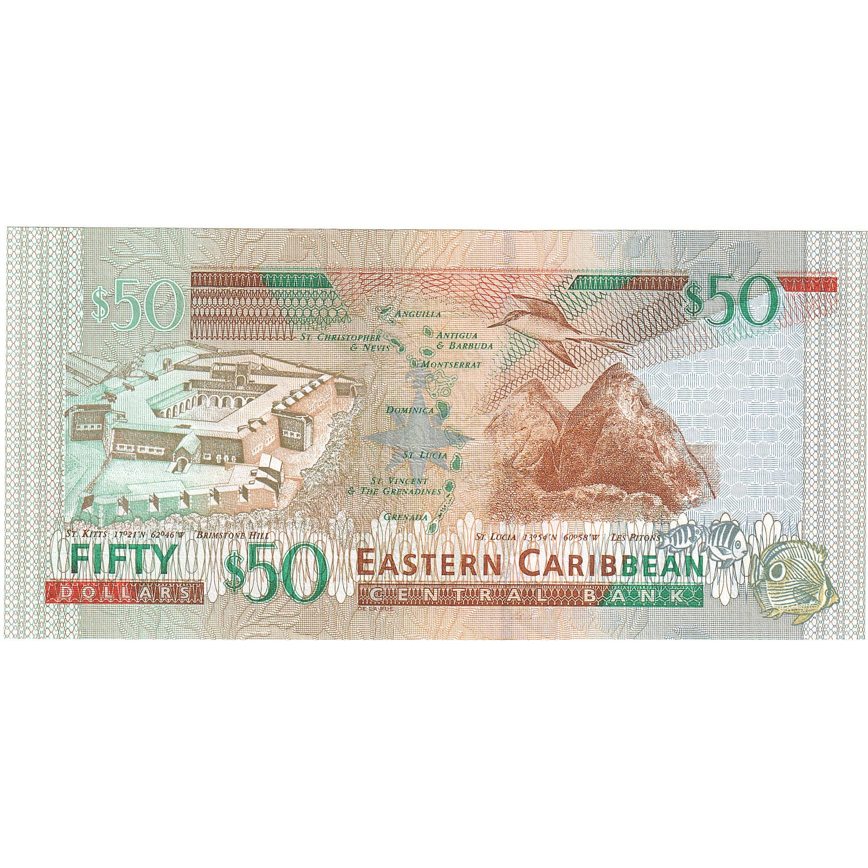 Państwa Wschodnich Karaibów, 50 Dollars, KM:45m, UNC(65-70)