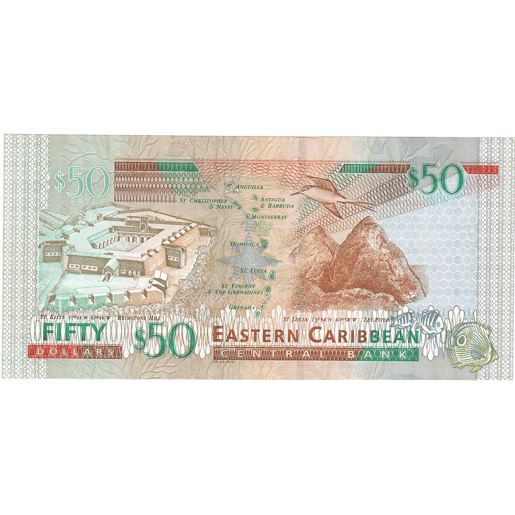 Stati dei Caraibi Orientali, 50 Dollars, KM:45m, FDS