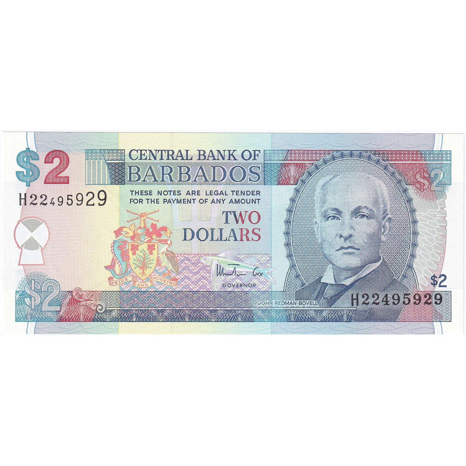 Barbados, 2 Dollars, KM:66a, UNC(65-70)