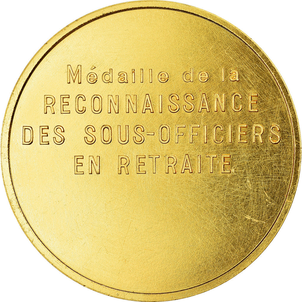 France, Medal, Reconnaissance des Sous-Officiers en Retraite, MS(63), Gilt