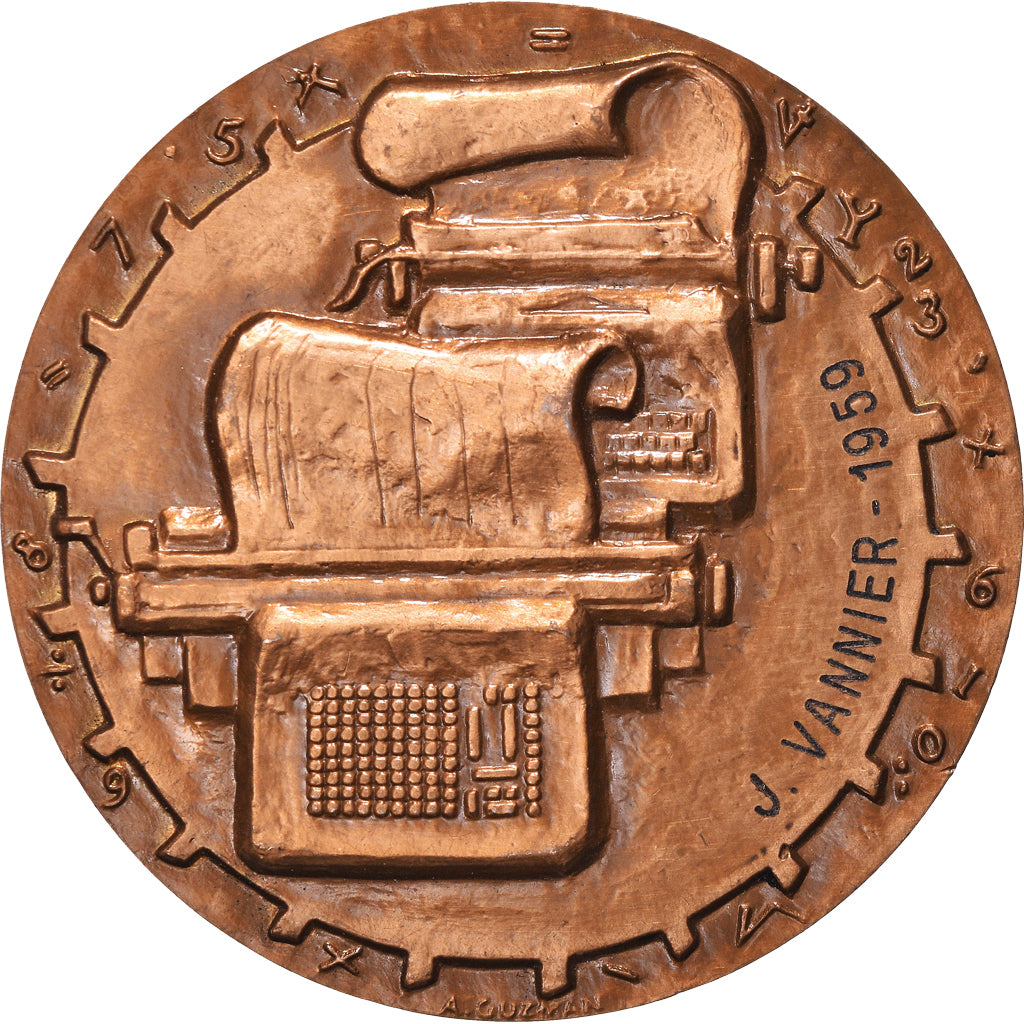 Francia, medalla, Mécanographie, Industry, 1959, A. Guzman, SC, Bronce