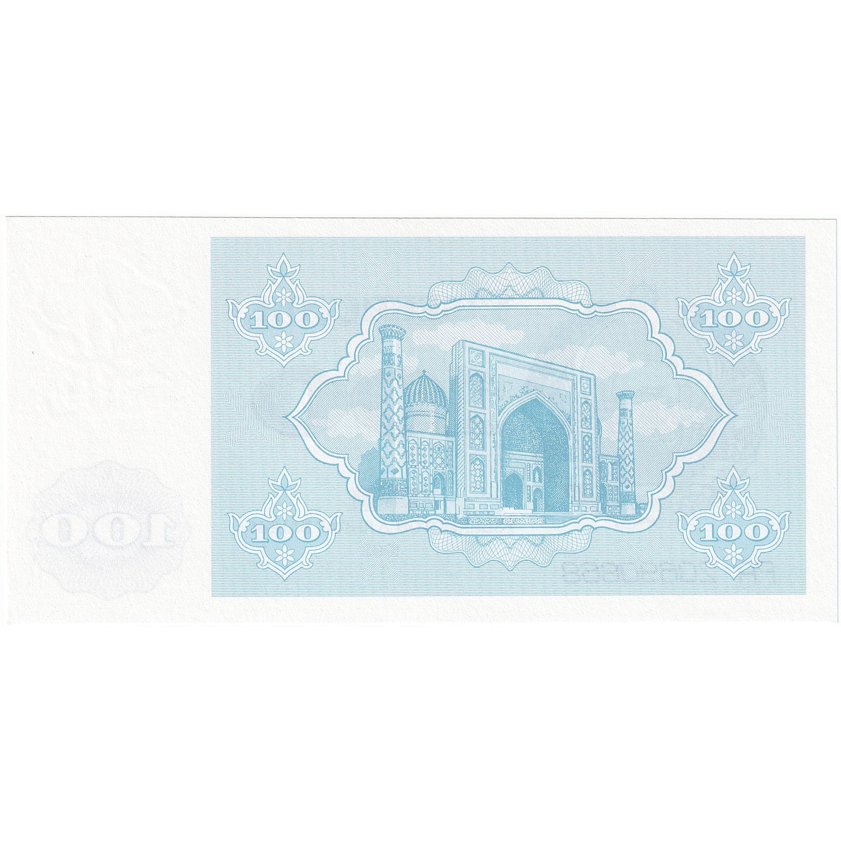 Biljet, Oezbekistan, 100 Sum, 1992, NIEUW