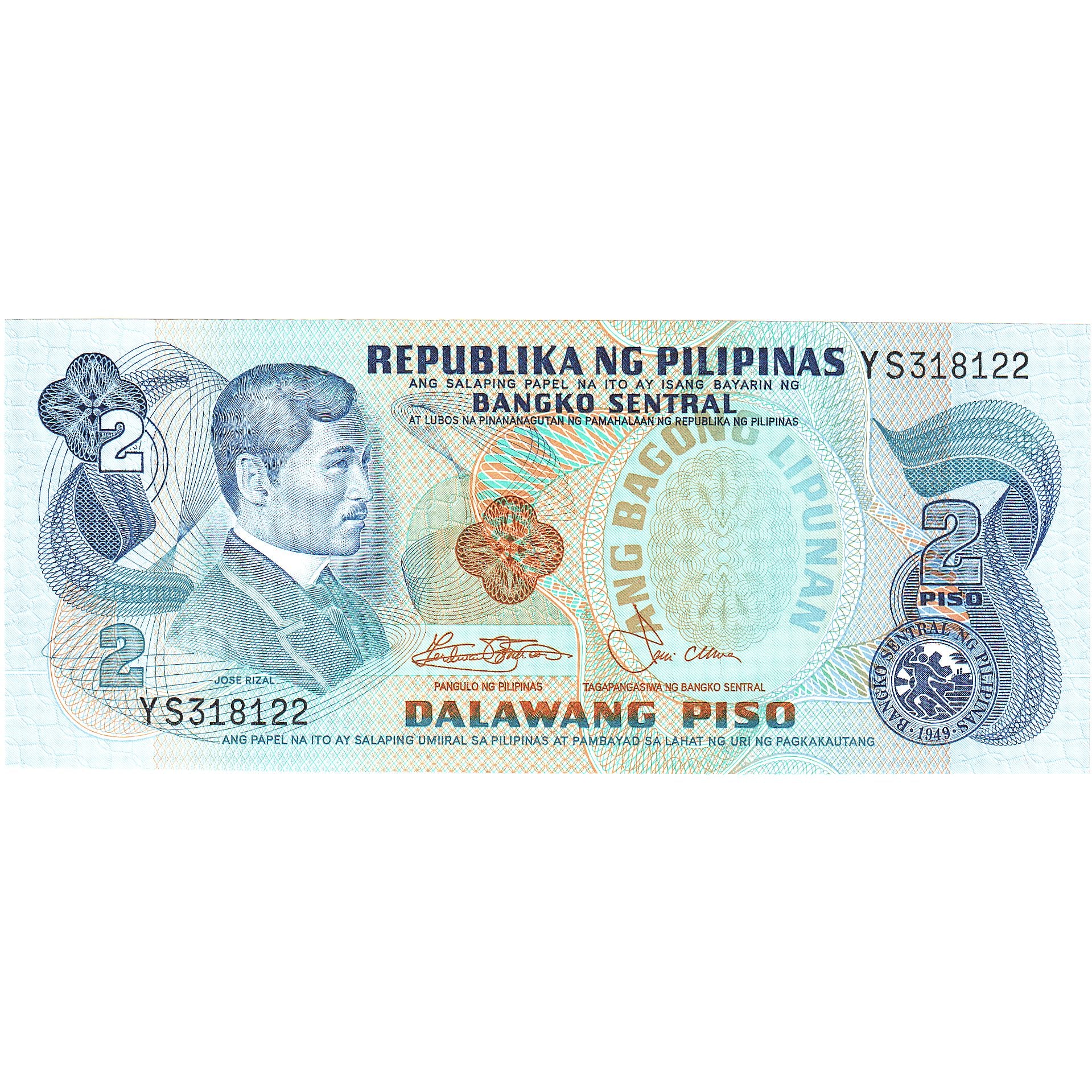 Filipinas, 2 Piso, KM:166a, UNC(65-70)