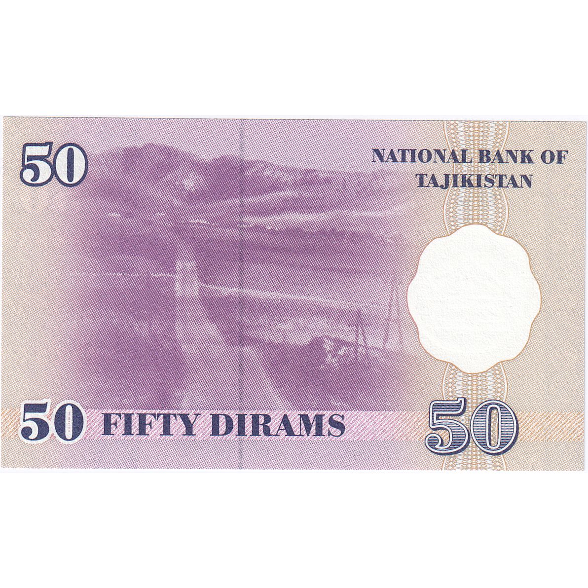 Tadżykistan, 50 Diram, 1999, KM:13a, UNC(65-70)