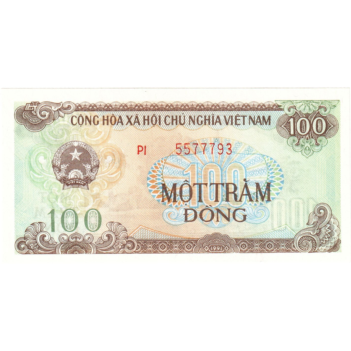 Viet Nam, 100 D<ox>ng, 1988-1991, 1991, KM:105a, NEUF