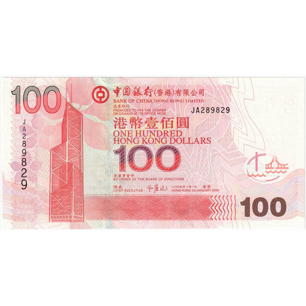 Hong Kong, 100 Dollars, 2009, 2009-01-01, KM:337a, UNC(65-70)