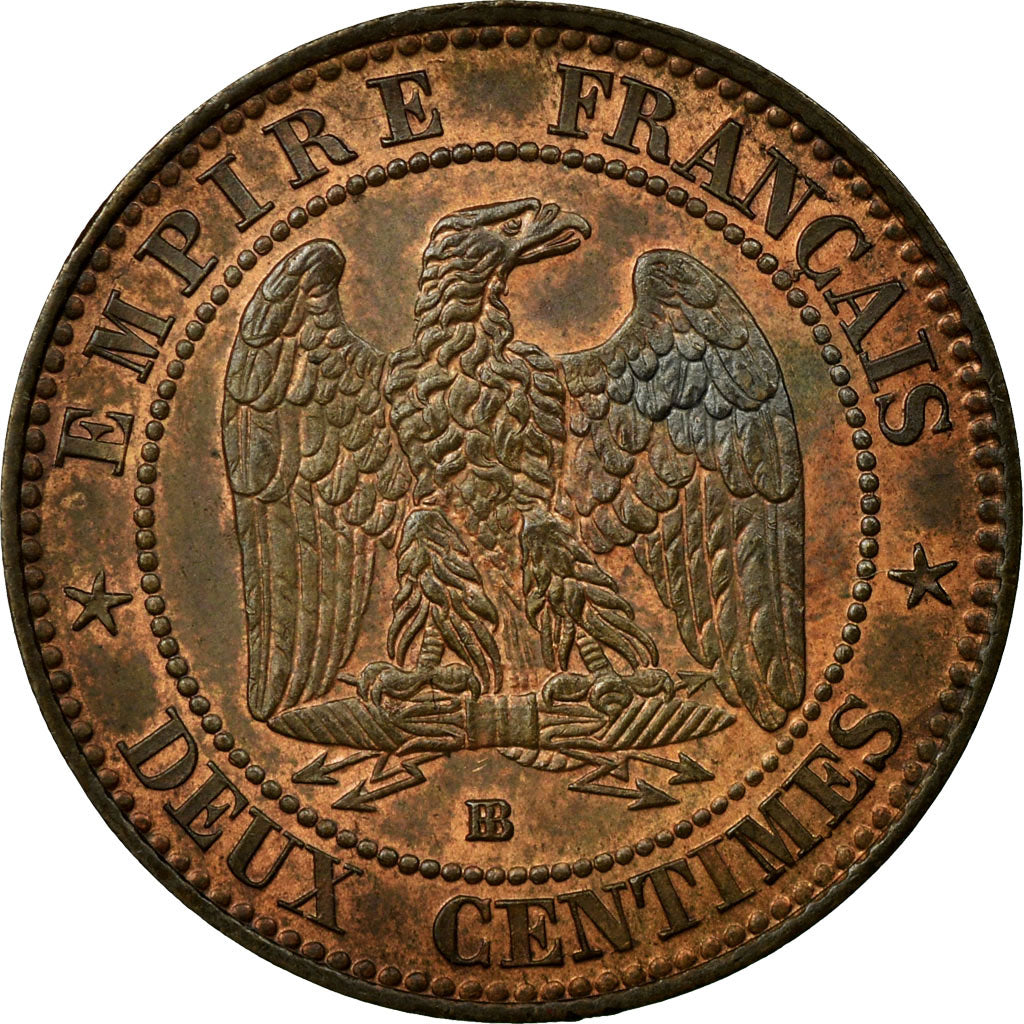 France, Napoleon III, 2 Centimes, Napoléon III, 1855, Strasbourg, Bronze