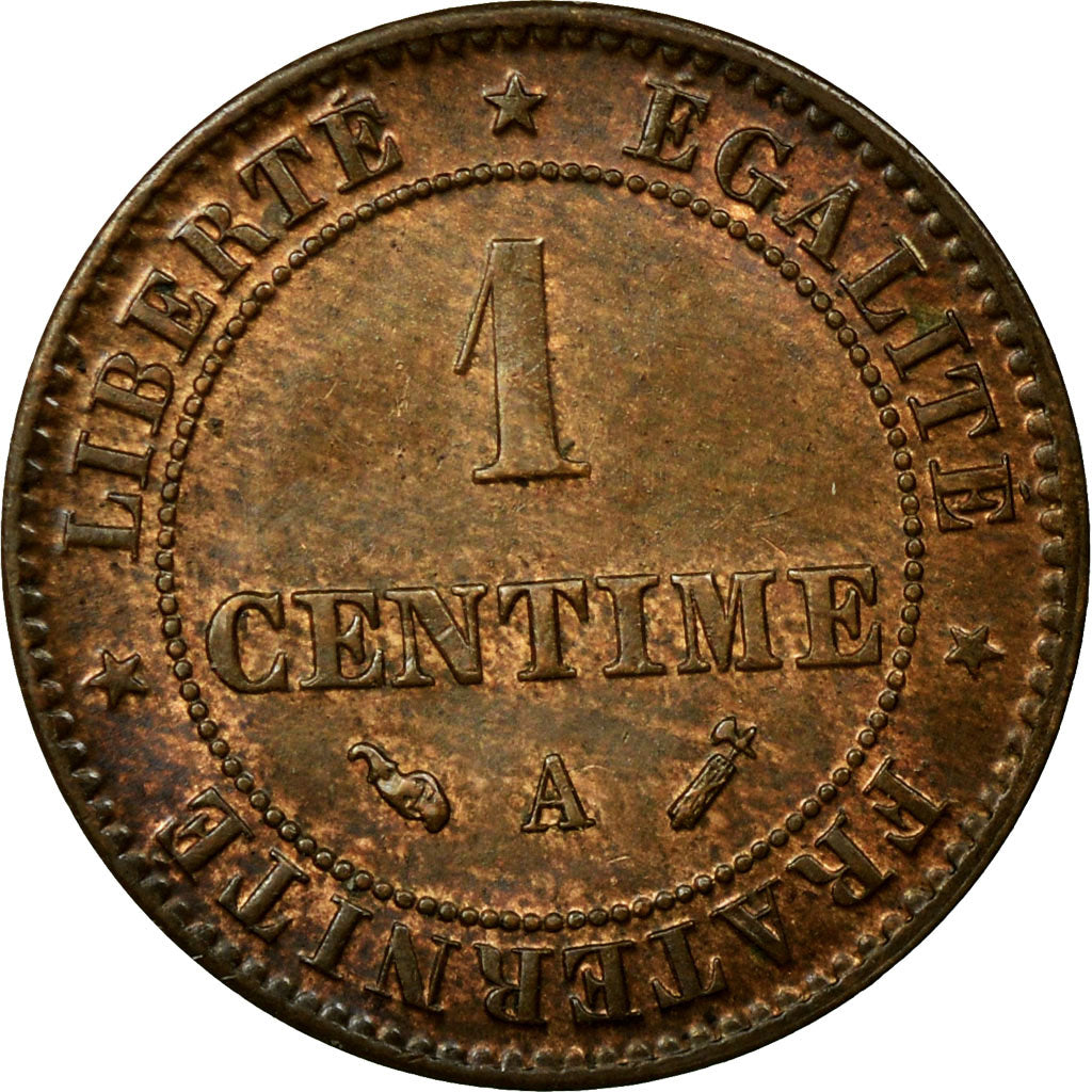 France, Centime, Cérès, 1895, Paris, Bronze, MS(60-62), Gadoury:88