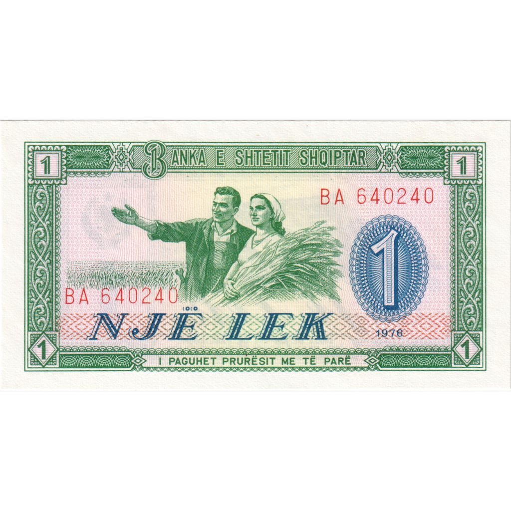 Banconote, Albania, 1 Lek, 1976, KM:40a, FDS