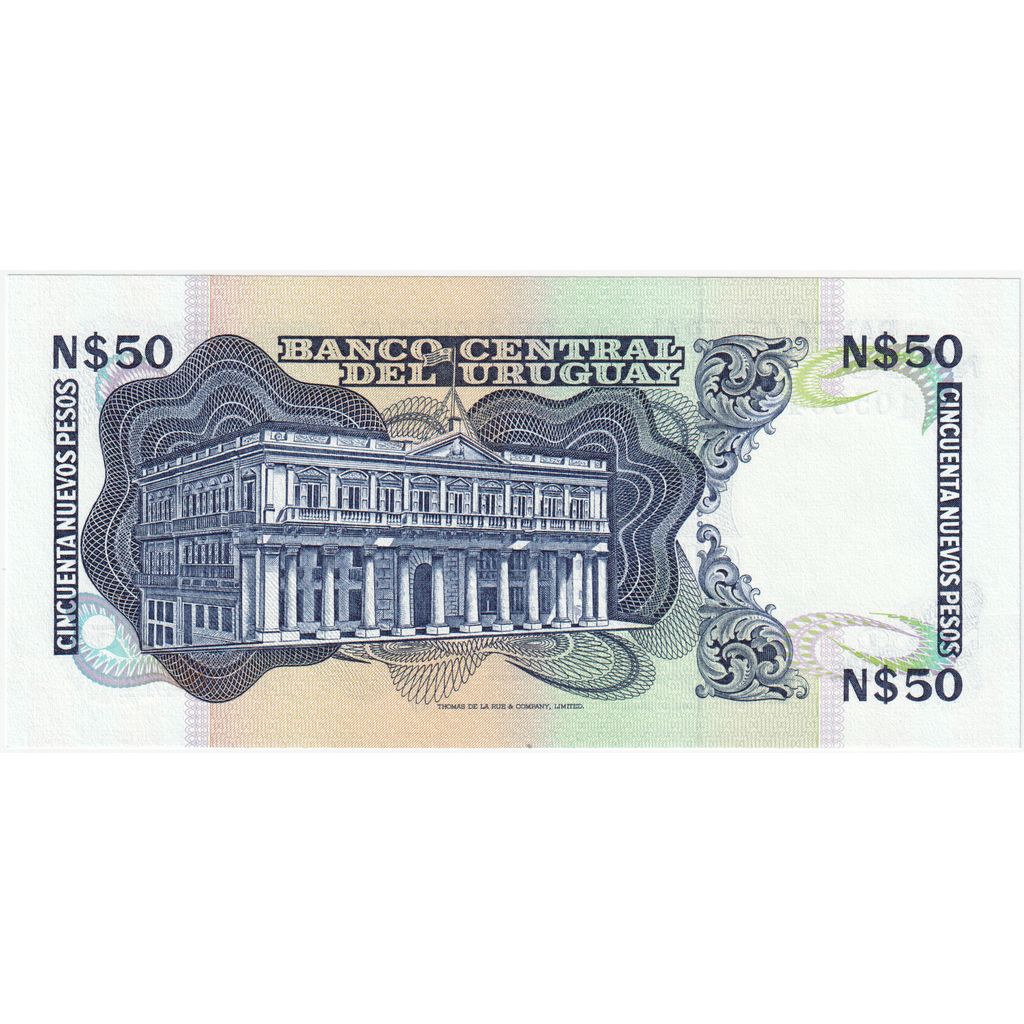 Banknote, Uruguay, 50 Nuevos Pesos, Undated (1989), Undated, KM:61a, UNC(65-70)