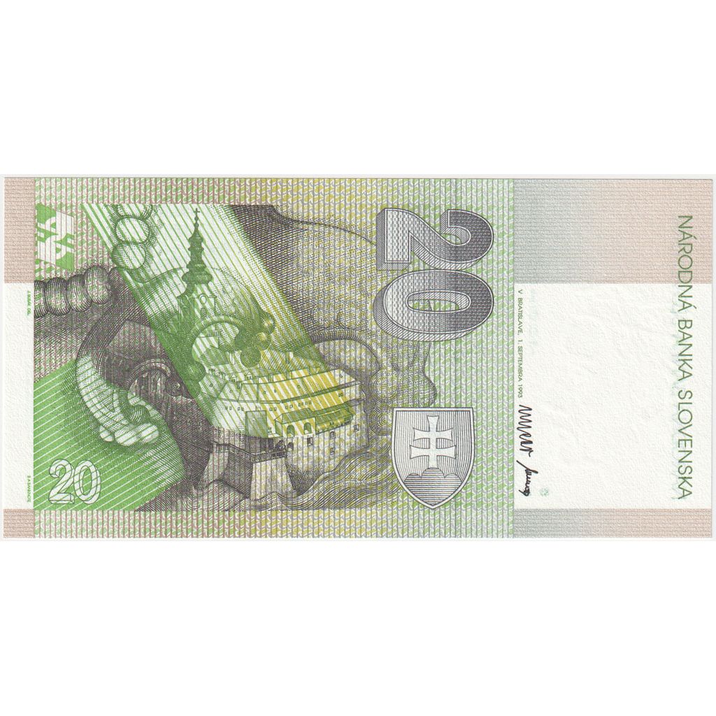 Słowacja, 20 Korun, 1993, KM:20e, UNC(65-70)