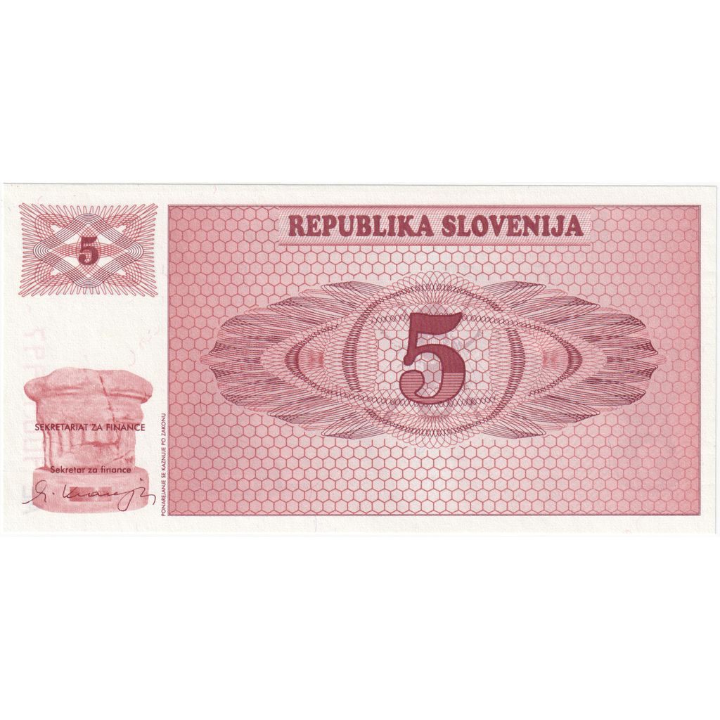 Slovenia, 5 (Tolarjev), KM:3a, FDS