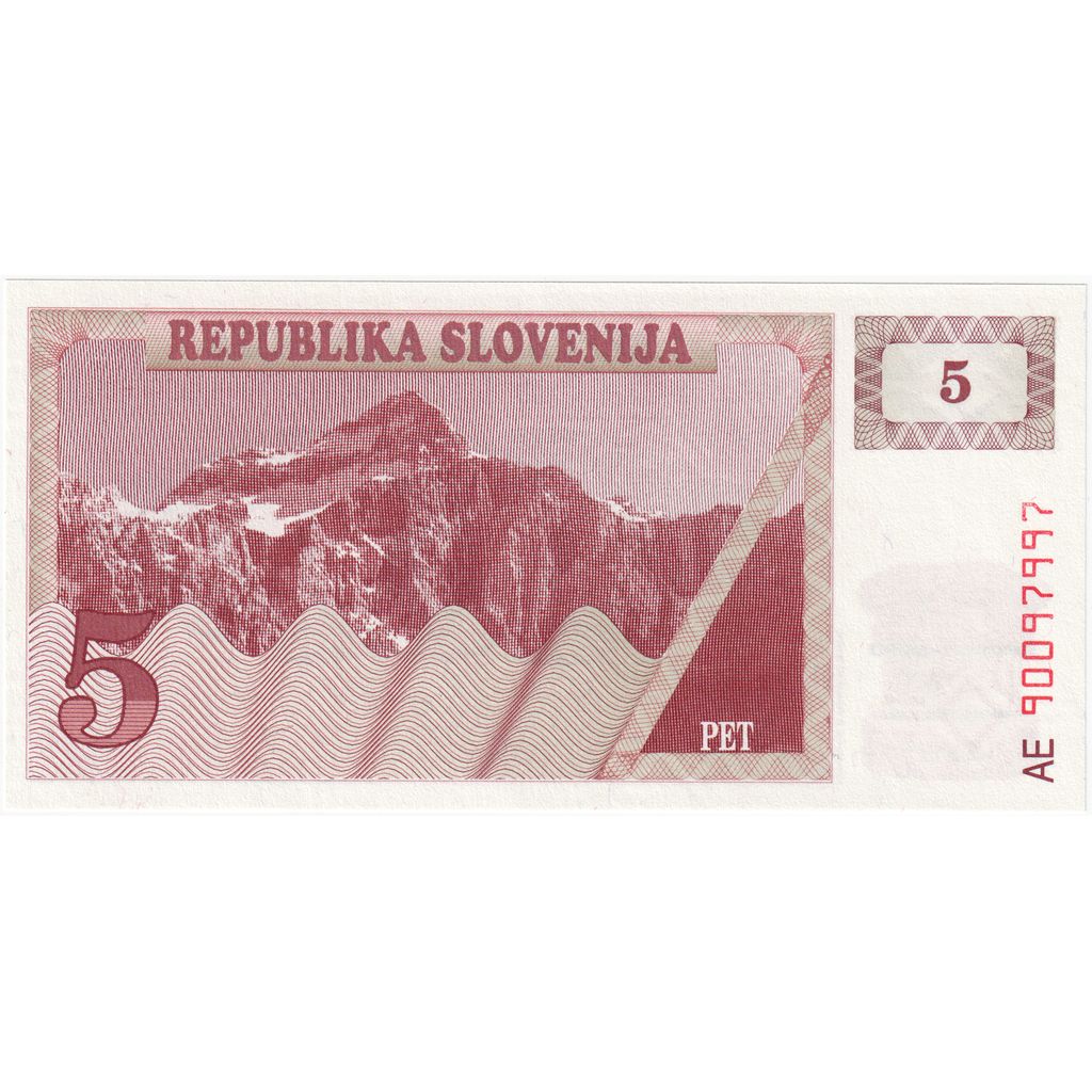 Slovenia, 5 (Tolarjev), KM:3a, FDS