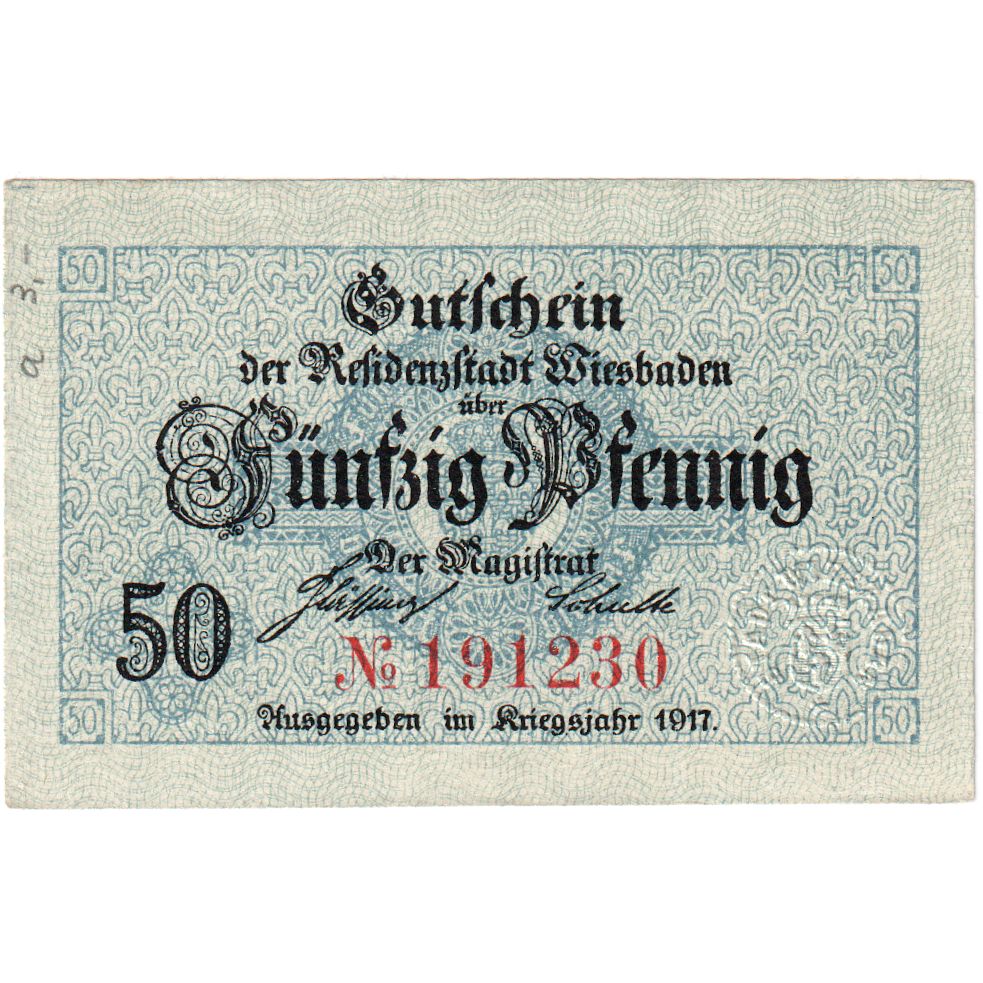 Alemanha, 50 Pfennig, Wiesbaden, AU(55-58)