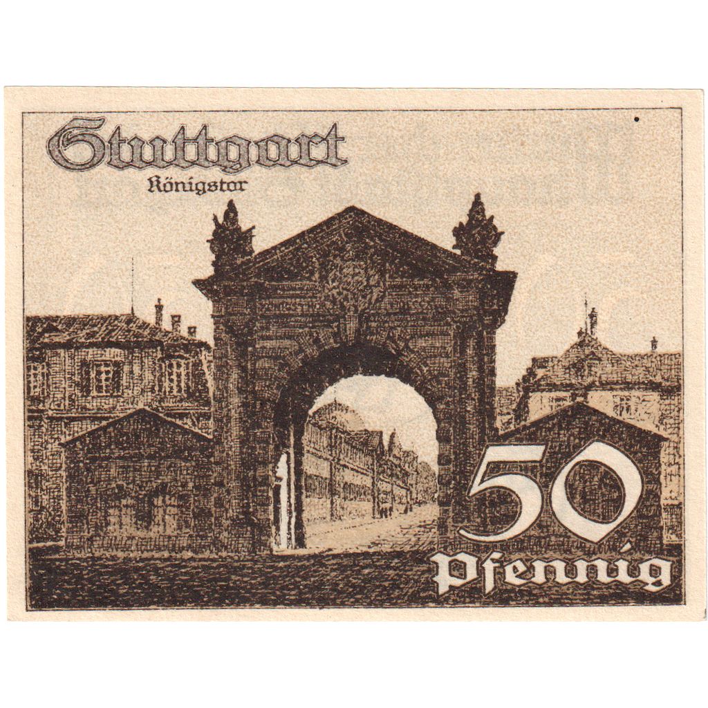 Deutschland, 50 Pfennig, 1921, 1921-04-21, STUTTGART, UNZ
