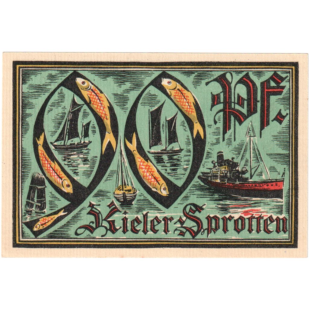 Geldschein, Deutschland, Kiel, 90 Pfennig, Port, 1921, 1921-09-10, UNZ-