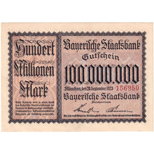 Germany, Münnerstadt, 100 Millionen Mark, valeur faciale, 1923, 1923-09-20