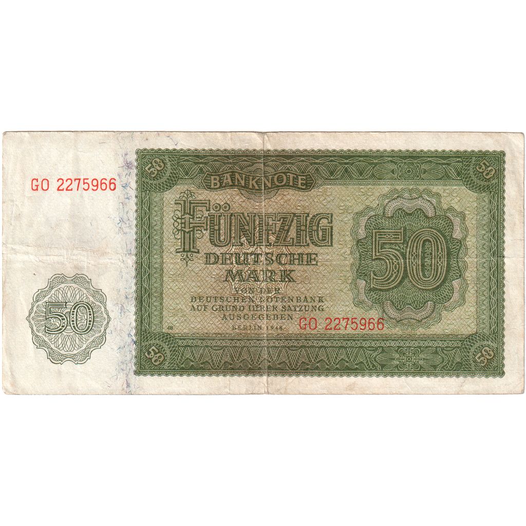 Deutsche Demokratische Republik, 50 Deutsche Mark, 1948, KM:14b, S+