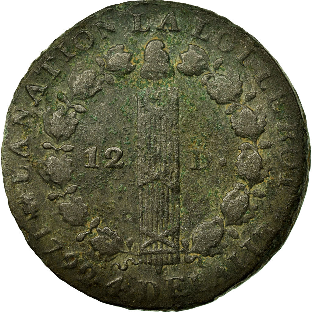 Frankrijk, 12 Deniers, 12 deniers françois, 1792, Paris, Bronzen, FR+