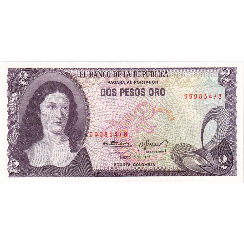 Colombia, 2 Pesos Oro, 1977, 1977-01-01, KM:413b, NIEUW