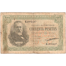 Banknote, Spain, 50 Pesetas, 1940, 1940-01-09, KM:117a, VF(20-25)