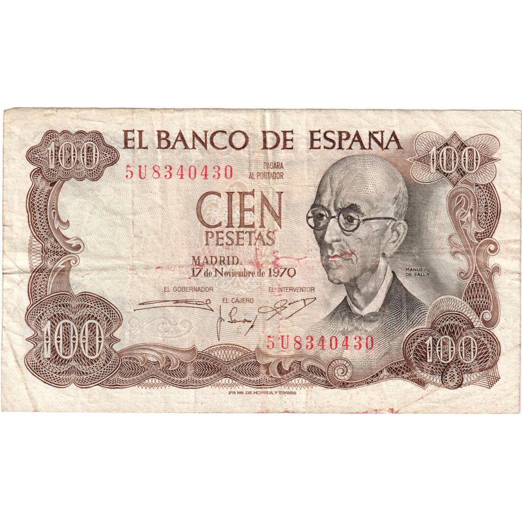 Geldschein, Spanien, 100 Pesetas, 1970-1971, 1970-11-17, KM:152a, S
