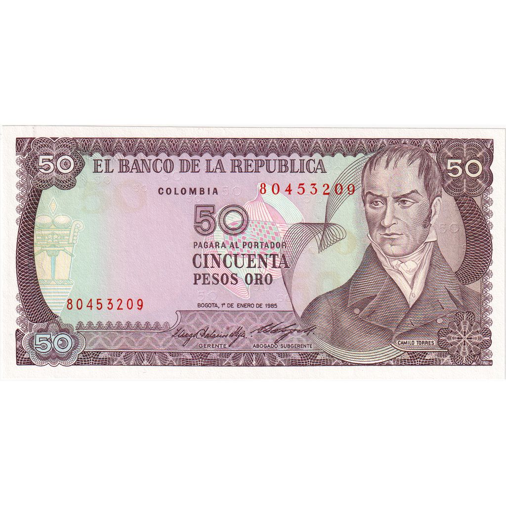 Banknot, Colombia, 50 Pesos Oro, 1985, 1985-01-01, UNC(65-70)
